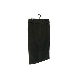 Sport Collection Gray Faux Suede Midi Skirt